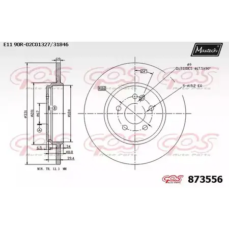 Тормозной диск MAXTECH 4329312 873556.0000 87355 6 23PVQG3 изображение 0