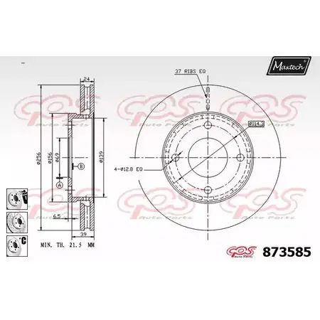 Тормозной диск MAXTECH 873 585 873585.6980 4329375 Z2WFSXD