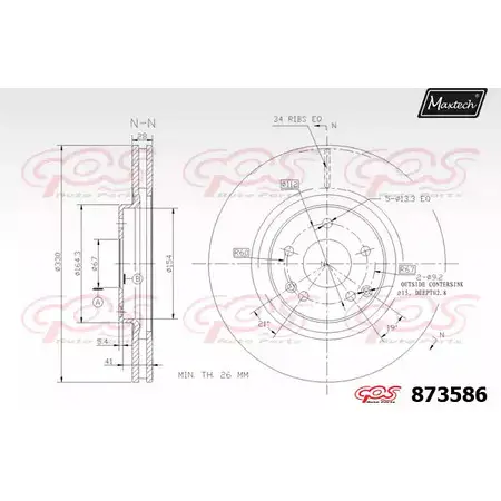 Тормозной диск MAXTECH DKEYO 4329376 873586.0000 87358 6