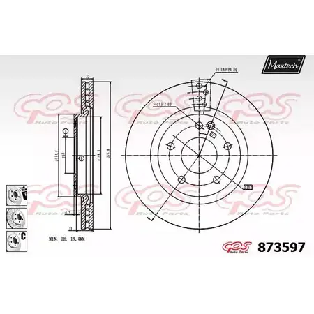 Тормозной диск MAXTECH TTYIG 4329419 873597.6980 87 3597 изображение 0