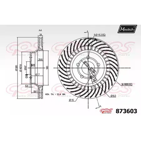 Тормозной диск MAXTECH 3G2DQ 8736 03 4329440 873603.0000 изображение 0