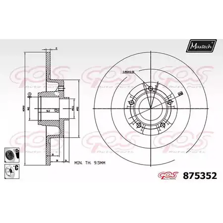 Тормозной диск MAXTECH XA9QO 875352.6065 4329632 87 5352 изображение 0