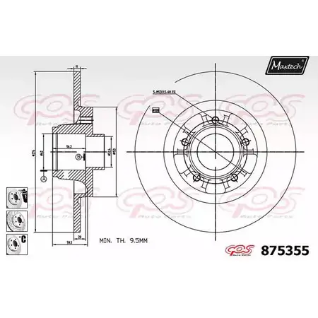 Тормозной диск MAXTECH 875355.6985 8753 55 4329646 H0FLF изображение 0