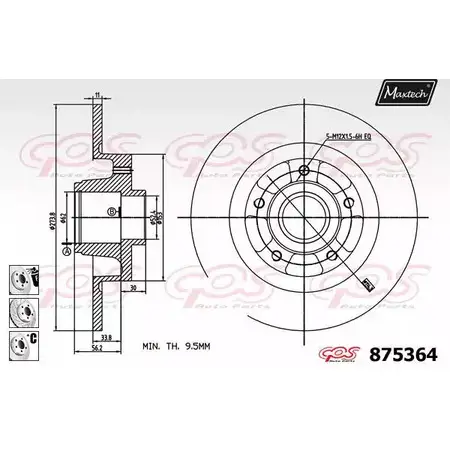 Тормозной диск MAXTECH 87 5364 875364.6985 4329674 XOCMO0 изображение 0