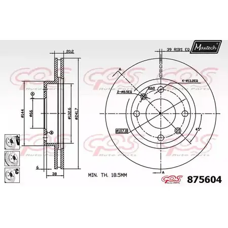 Тормозной диск MAXTECH 20KCPJ 8 75604 4329721 875604.6880 изображение 0