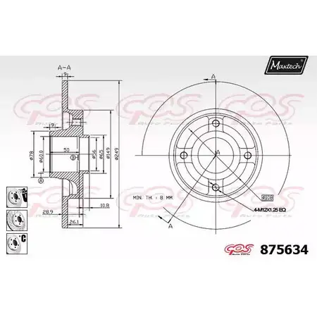 Тормозной диск MAXTECH AP7IP0 875634.6985 4329826 87563 4