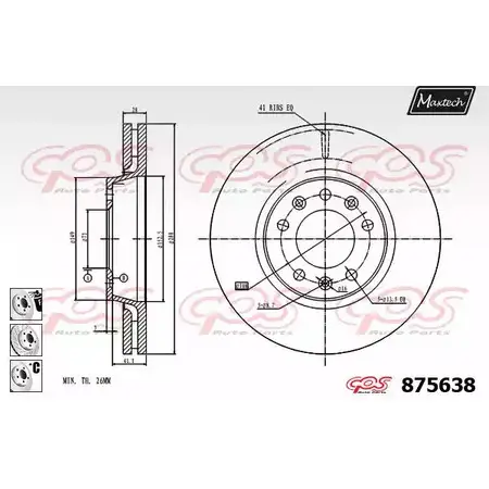 Тормозной диск MAXTECH 87 5638 4329841 527ZD 875638.6880