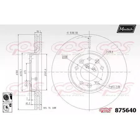Тормозной диск MAXTECH 87564 0 Q7G2C 4329848 875640.6060