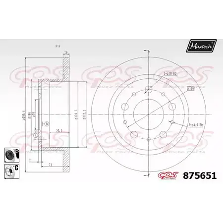 Тормозной диск MAXTECH 87565 1 875651.6060 4G3YS 4329892