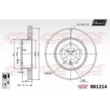 Тормозной диск MAXTECH 4WFX8RK 4330135 881 214 881214.6060 изображение 0