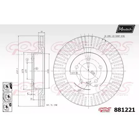 Тормозной диск MAXTECH 8812 21 4330165 NEOUBI4 881221.6980 изображение 0