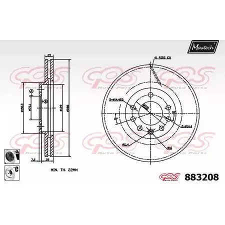 Тормозной диск MAXTECH 4330291 883208.6060 L936PD3 88320 8