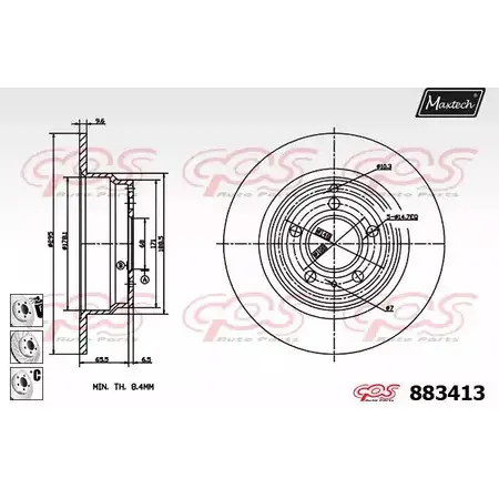 Тормозной диск MAXTECH 883413.6880 WFZBV3T 4330336 88341 3