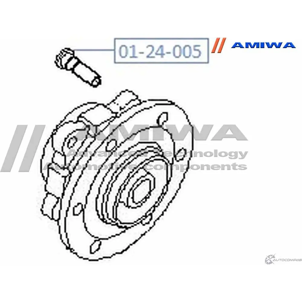 Шпилька колёсная AMIWA PRPXC V CI4UY 1422491549 01-24-005 изображение 1