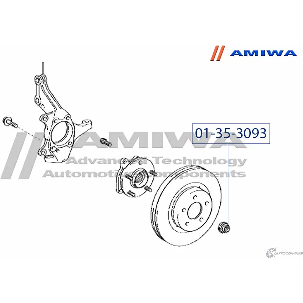 Гайка AMIWA 1422491825 C742 CM 01-35-3093 Y4N7J изображение 1
