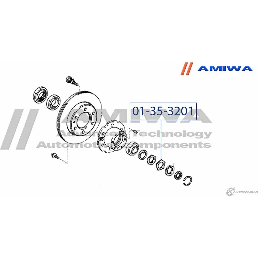Стопорное кольцо AMIWA 1422491799 U0ENR3D 01-35-3201 0V 5RY изображение 1