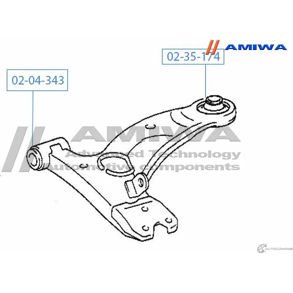 Сайленблок передний переднего рычага AMIWA FHVR2O 02-04-343 3PN 3Z 1422492013 изображение 1