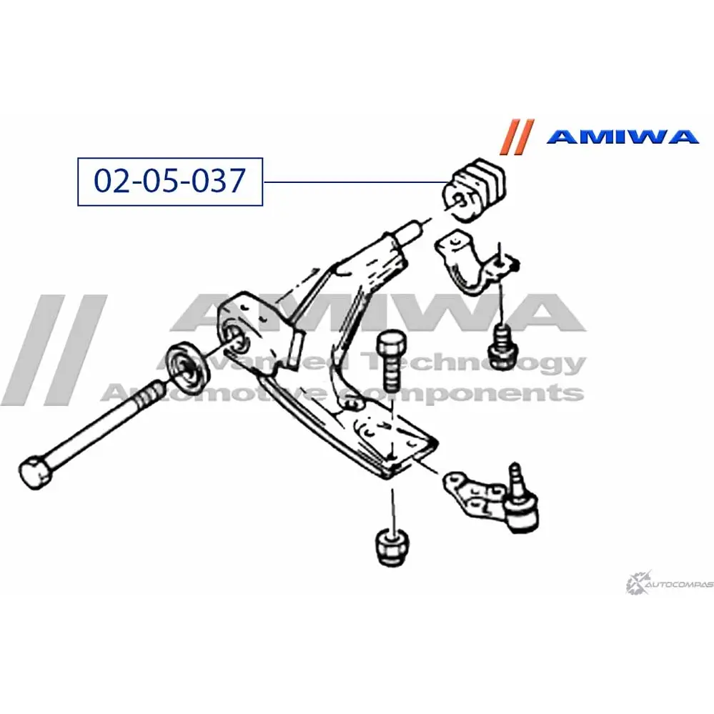 Сайленблок задний переднего рычага AMIWA 02-05-037 1422492277 S4WX5W B CXR2X изображение 1