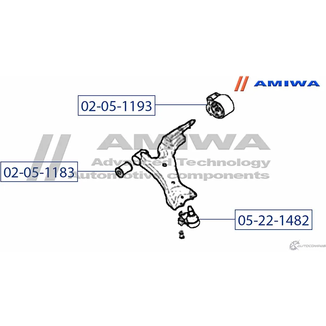 Сайлентблок передний переднего рычага AMIWA QDJ OV1 02-05-1183 9JUVY 1422492543 изображение 1