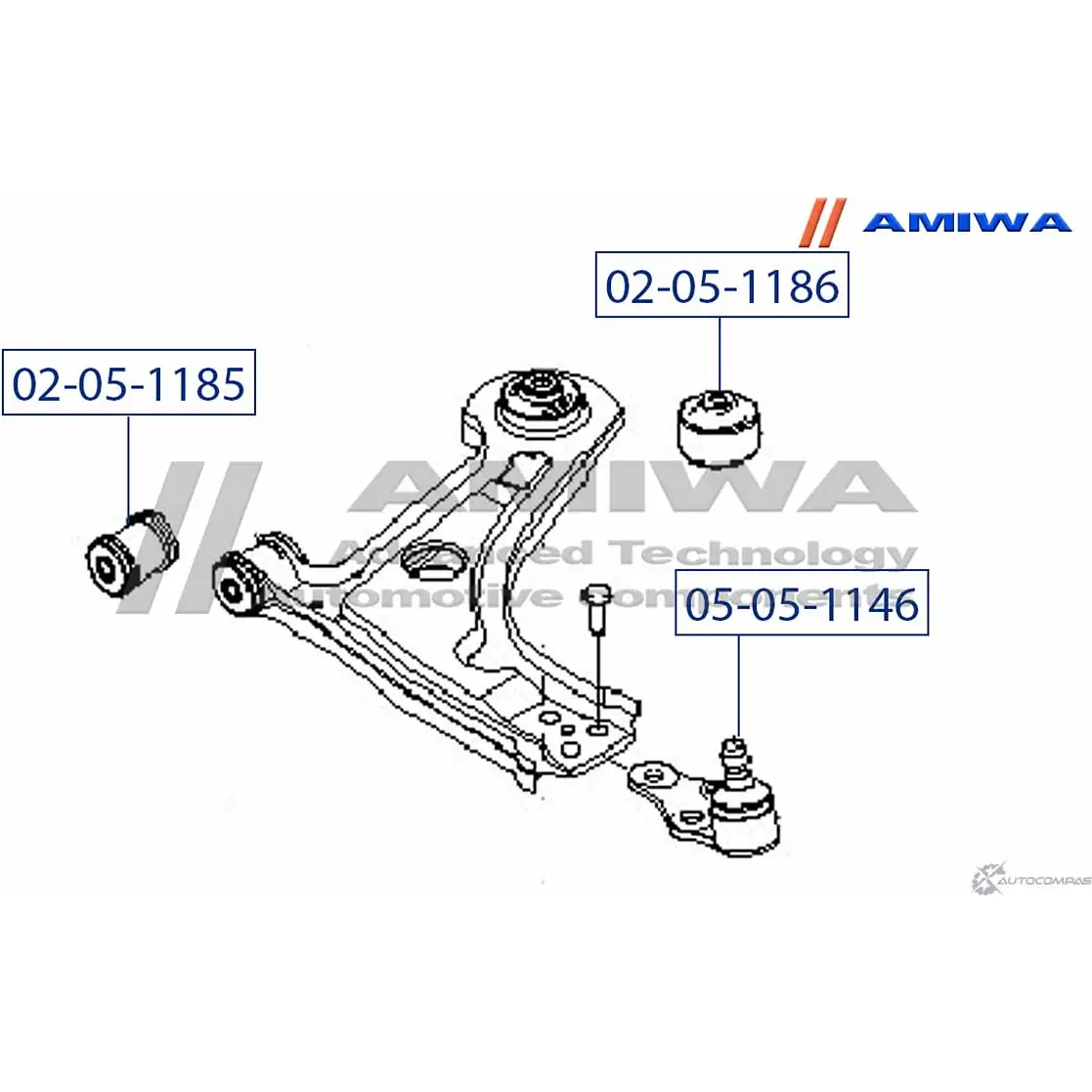 Сайлентблок передний переднего рычага AMIWA 02-05-1185 ECJD0 1422492395 IS BD2 изображение 1