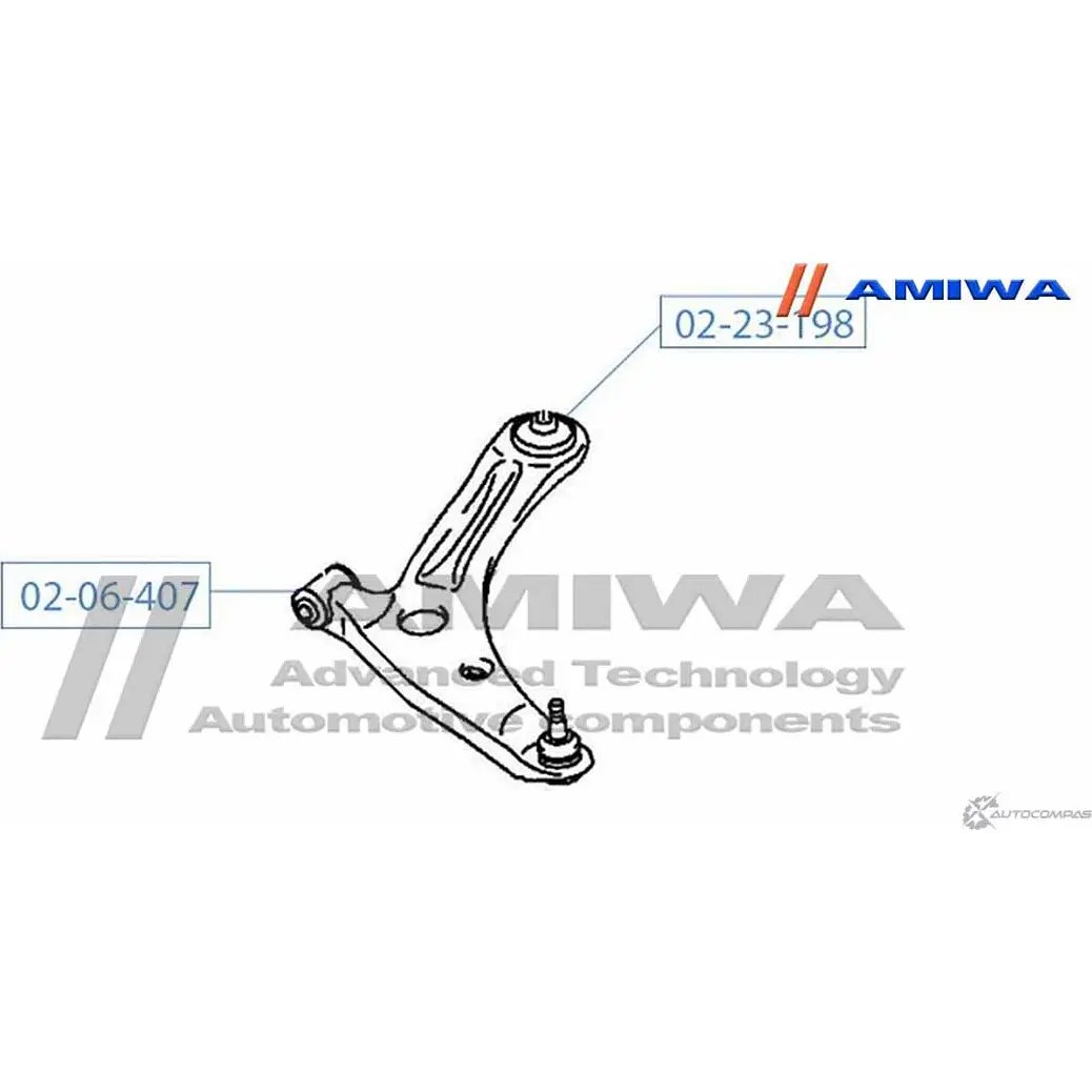 Сайленблок передний переднего рычага AMIWA 02-06-407 AY Z71E 1422492671 G4J1MWT изображение 1