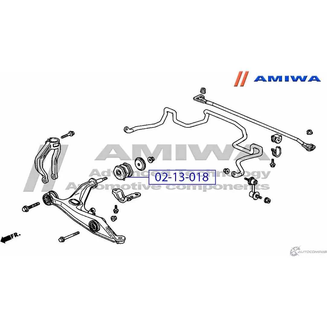 Сайленблок задний переднего рычага AMIWA O6 UQZ 1422492282 F1ZJR 02-13-018 изображение 1