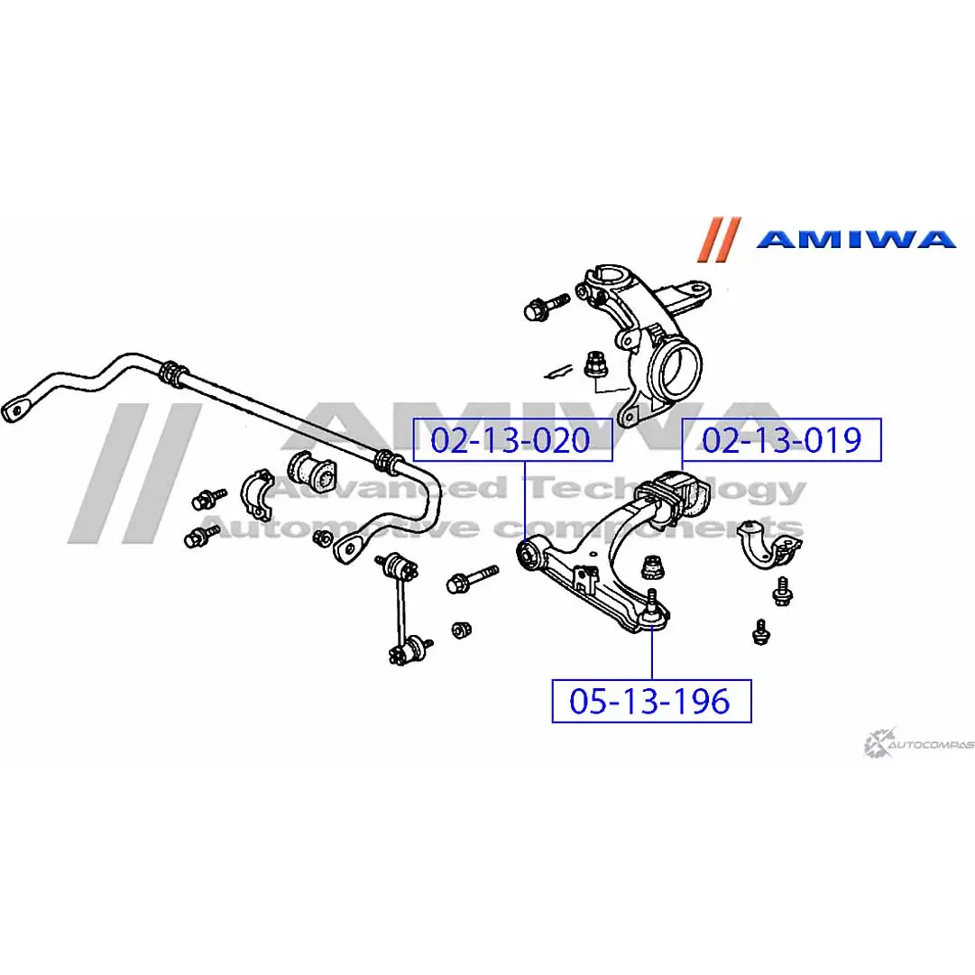 Сайленблок передний переднего рычага AMIWA SJ6B UG 1422492594 02-13-020 EHH2VI изображение 1