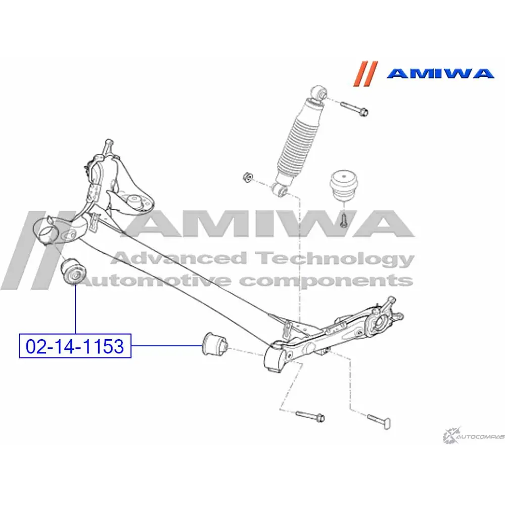 Сайлентблок задней балки AMIWA F06X4 KQHH UY0 02-14-1153 1422492413 изображение 1