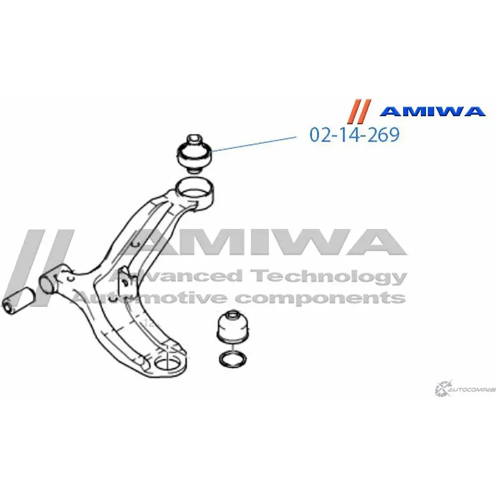 Сайленблок переднего рычага AMIWA 8VWU14 02-14-269 J6 ZE1 1422492328 изображение 1