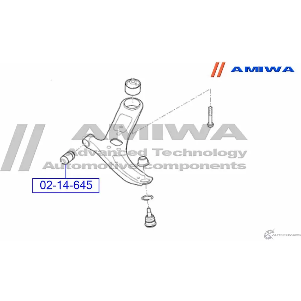 Сайленблок передний переднего рычага AMIWA CQLO8U 1422492379 02-14-645 A0 YCM7 изображение 1