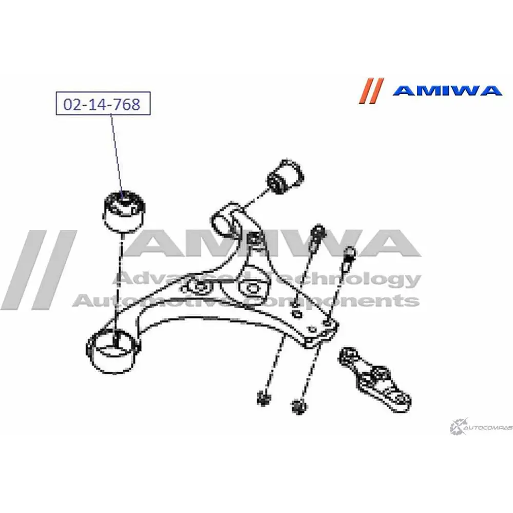 Сайленблок задний переднего рычага AMIWA B9KUJ 02-14-768 NKM HFNI 1422491697 изображение 1