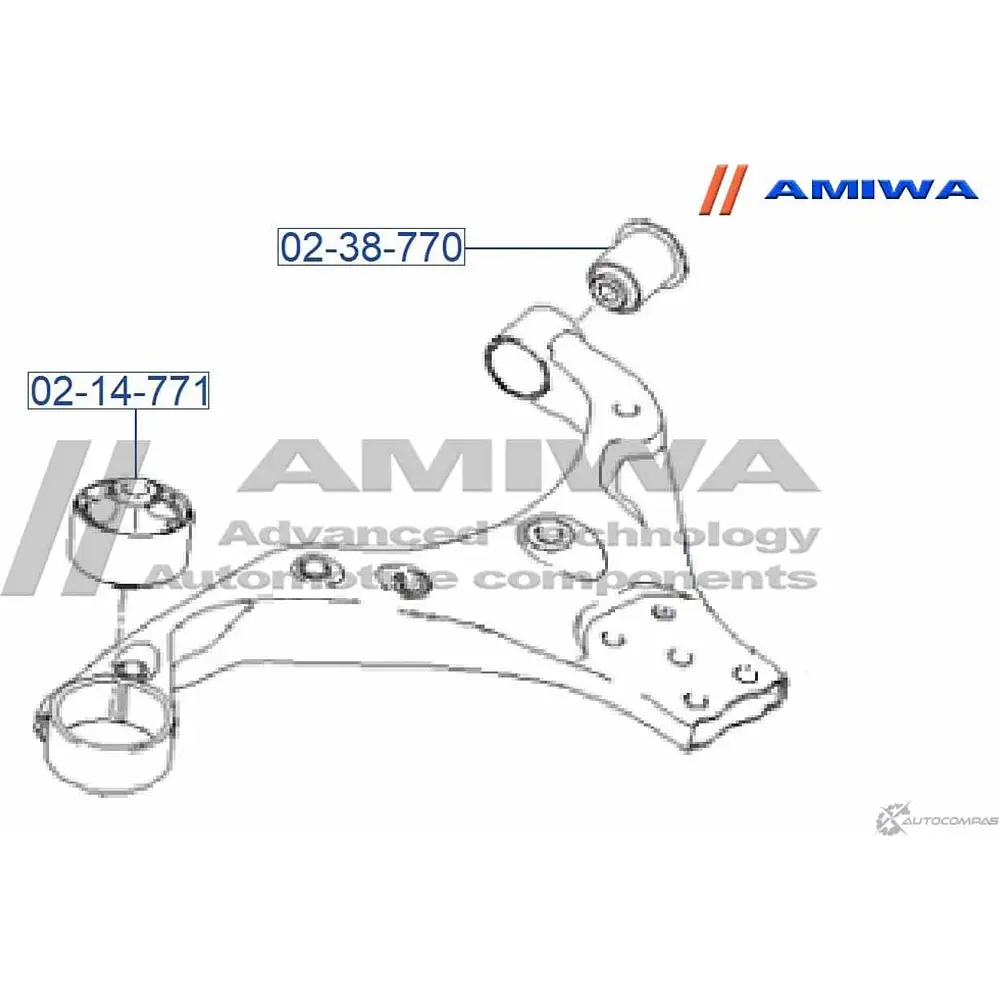 Сайленблок передний переднего рычага AMIWA 80C7 E1 V71NF0 02-14-771 1422491696 изображение 1