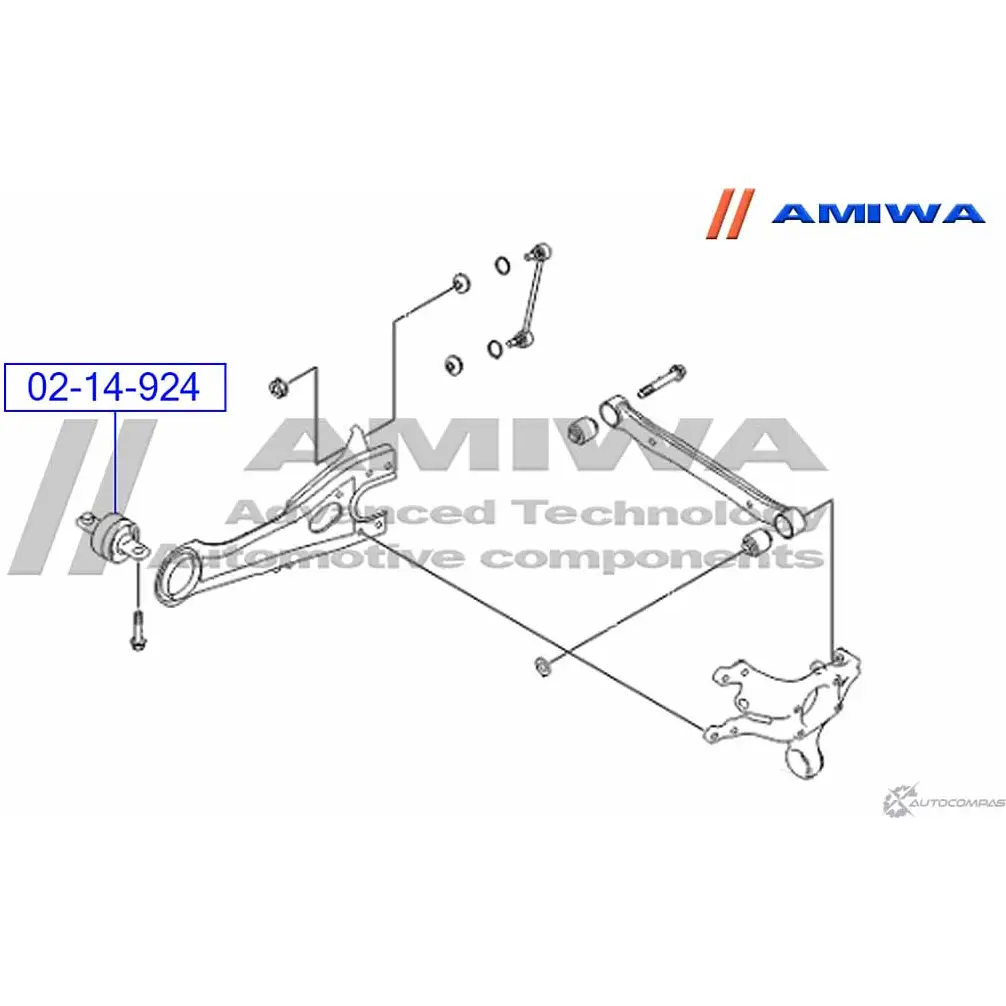 Сайлентблок заднего продольного рычага AMIWA 4WNEY 1422491752 02-14-924 14XA IW изображение 1