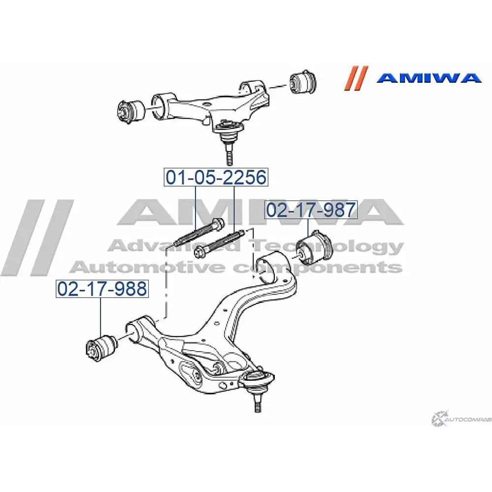 Сайлентблок переднего нижнего рычага AMIWA H WL3R 1422492414 02-17-988 FPXZHFY изображение 1