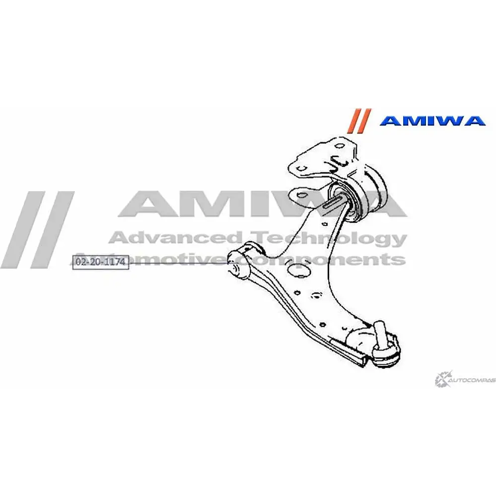 Сайлентблок задний переднего рычага без кронштейна AMIWA 1422492415 FCANH 02-20-1174 WSSZBB 9 изображение 1