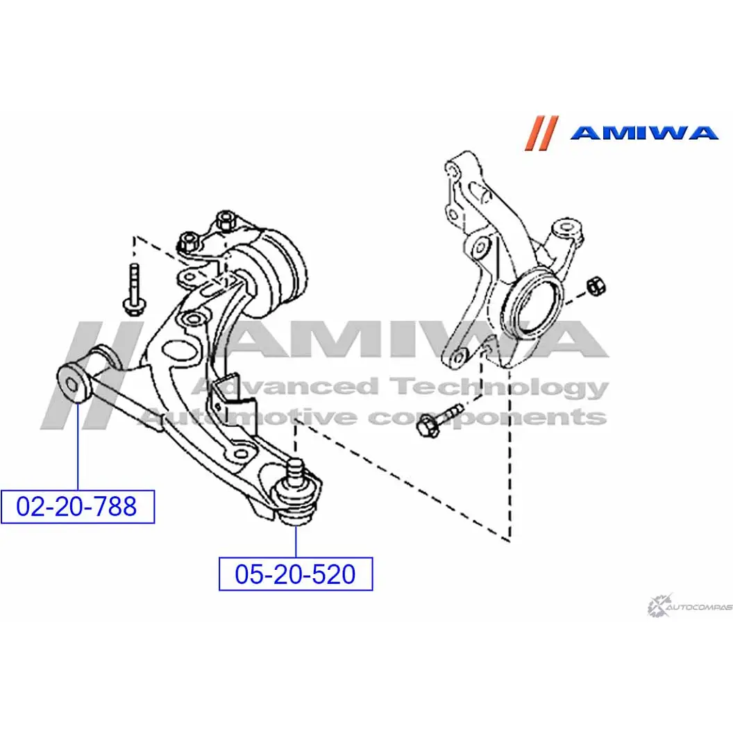 Сайленблок передний переднего рычага AMIWA N AVH37 02-20-788 PE5XO 1422492707 изображение 1