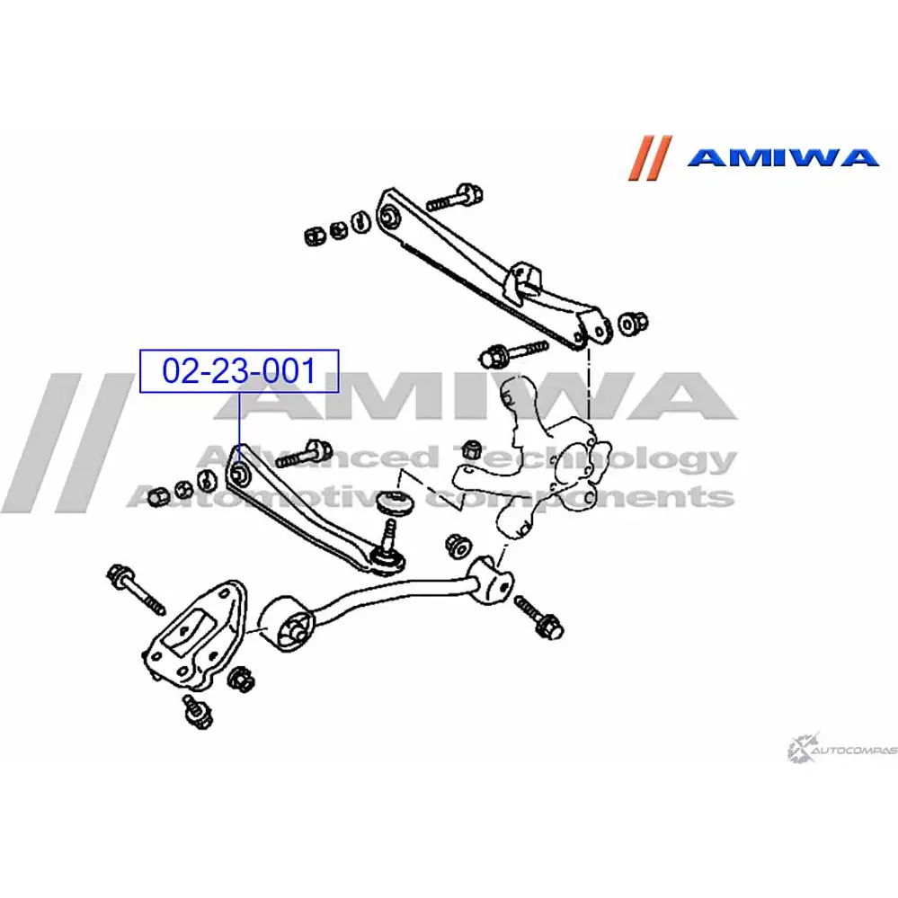 Сайлентблок задней поперечной тяги AMIWA 1422492503 V H4URM 02-23-001 RX2CGBZ изображение 1
