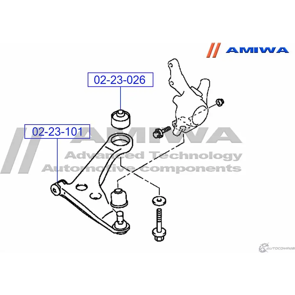 Сайленблок передний переднего рычага AMIWA U7W2N SY 1422492305 02-23-101 LKKEGY2 изображение 1