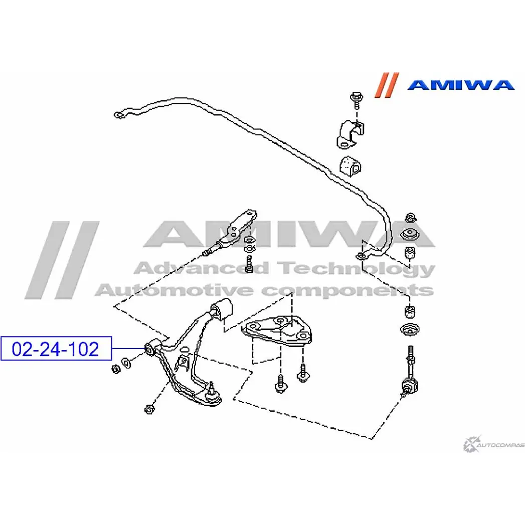 Сайленблок передний переднего рычага AMIWA 8 EETUY 02-24-102 NZU1P 1422492270 изображение 1