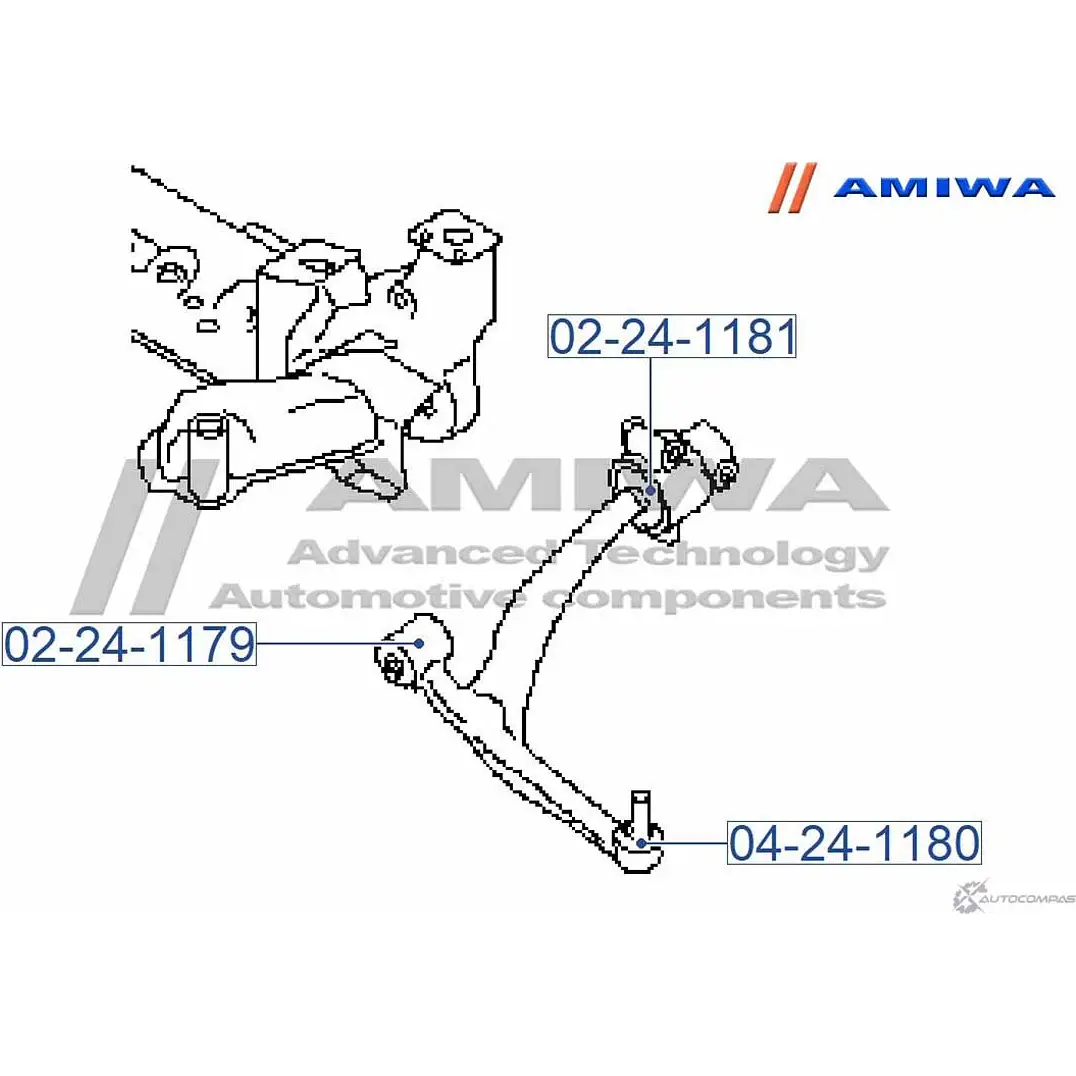 Сайлентблок задний переднего рычага без кронштейна (гидравлический) AMIWA S5A 4PB 1422492549 02-24-1181 EPO3RV изображение 1