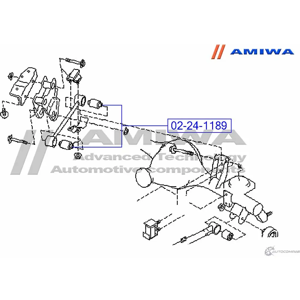 Сайлентблок передний переднего рычага AMIWA 1422492550 02-24-1197 T2BH6LU HF KYWB изображение 1