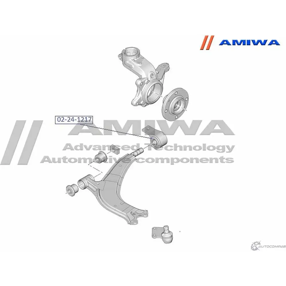 Сайлентблок переднего рычага AMIWA 80TX8 U7 RCA4Z0O 02-24-1217 1422492424 изображение 1