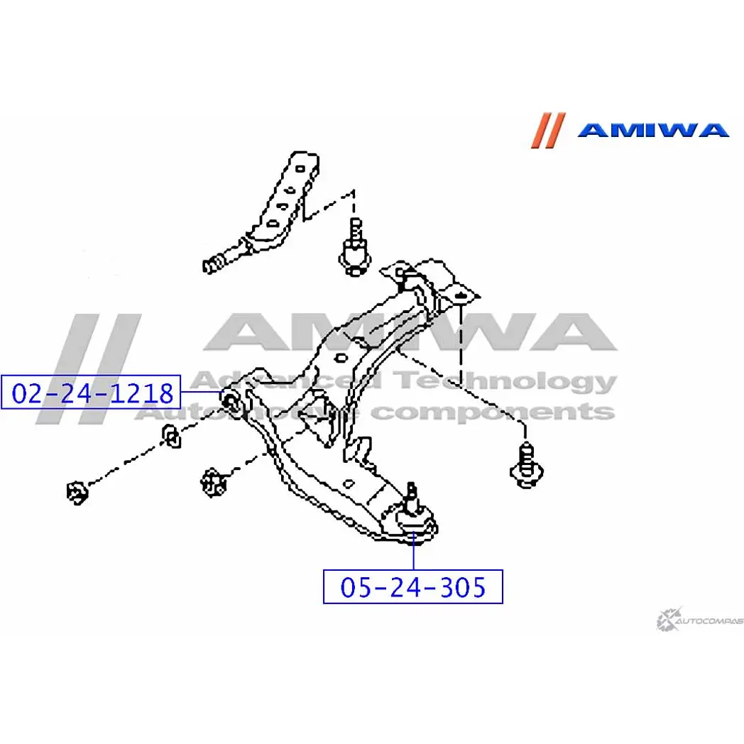 Сайлентблок передний переднего рычага AMIWA 1 Y8RMZ 1422492425 O54M0 02-24-1218 изображение 1