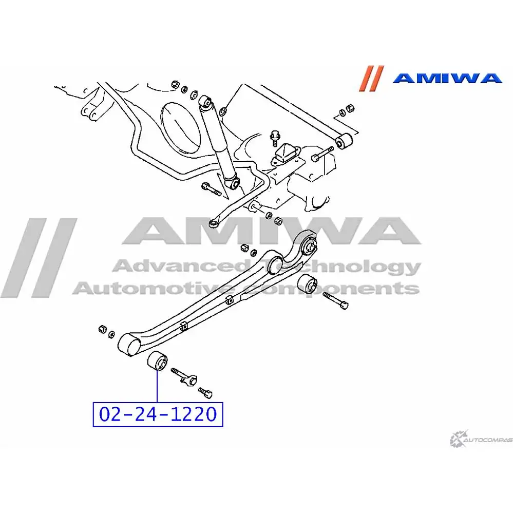 Сайлентблок заднего продольного рычага AMIWA 02-24-1220 IB3VJR WCK LR2G 1422492436 изображение 1