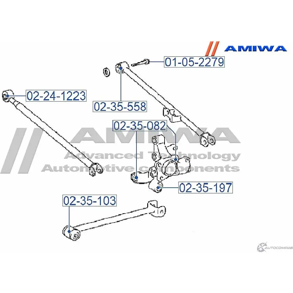 Сайлентблок задней поперечной тяги AMIWA T72UXUU 1422492540 02-24-1223 Q FY3V изображение 1