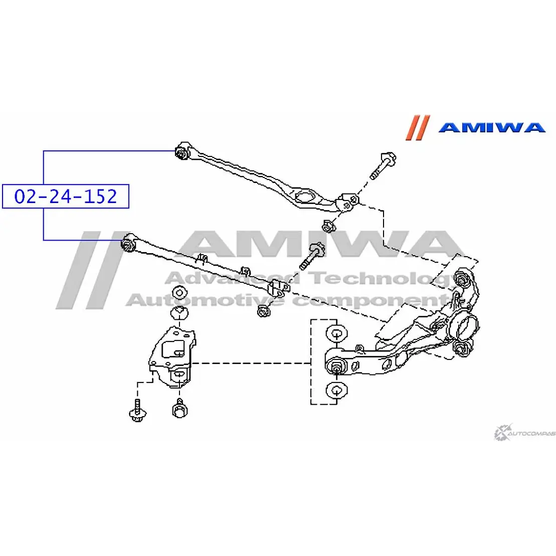 Сайленблок заднего поперечного рычага AMIWA 0T0SP 02-24-152 8 SJYT 1422492314 изображение 1