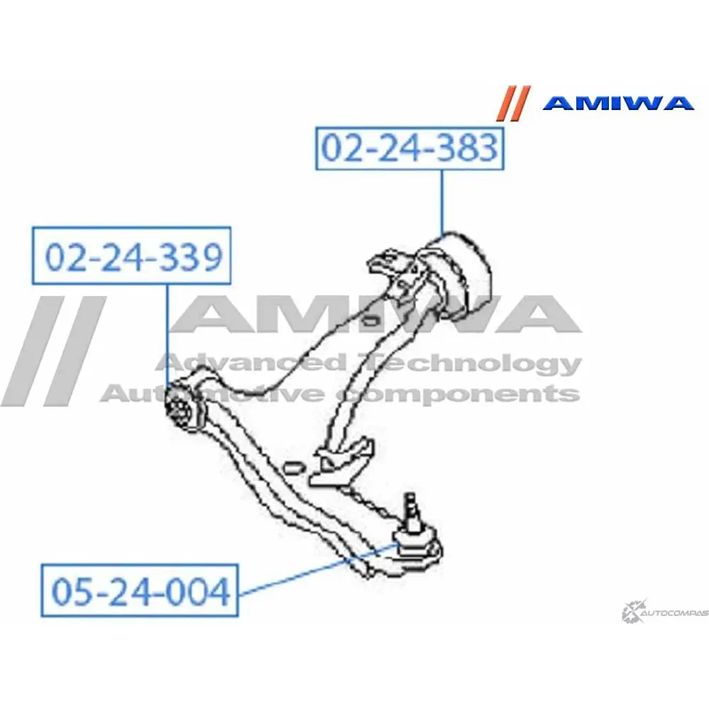 Сайленблок задний переднего рычага (гидравлический) AMIWA 02-24-383 8DSOE WA 4K1D1 1422492666 изображение 1