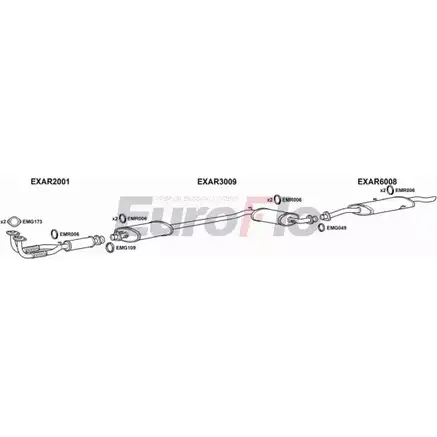 Система выпуска ОГ EUROFLO AR16420 2001B U9T07A G 4340040 C9CJBV