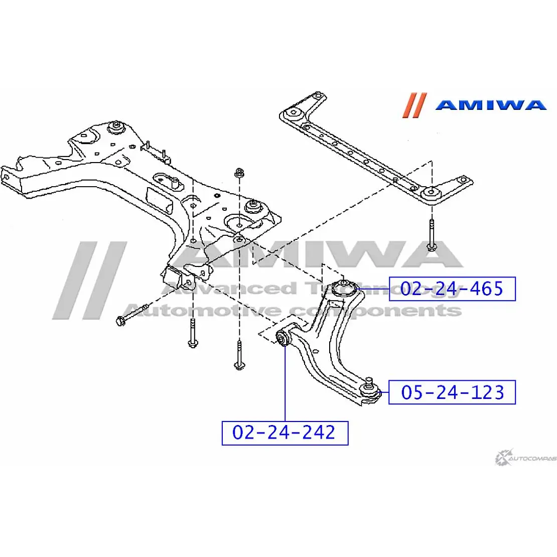 Сайленблок задний переднего рычага AMIWA X TFJKL6 02-24-465 1422492274 L29BTMY изображение 1