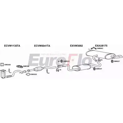 Система выпуска ОГ EUROFLO 4340363 AUA316 1008A037 R8 DFI WGBST изображение 0